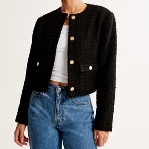 Black Tweed Jacket Abercrombie
